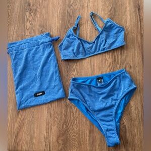 TRIANGL swim Blue Sparkle Set with Travel Bag